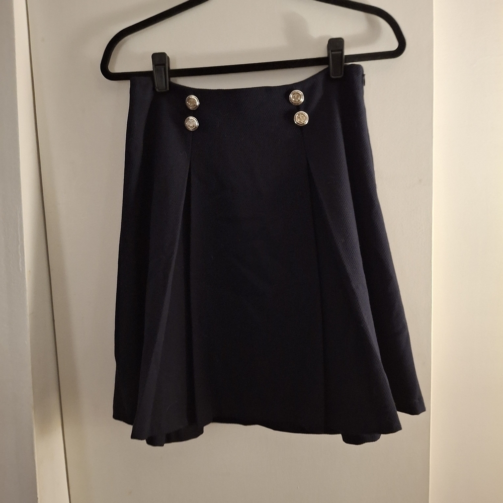 The Limited Women's Dark Blue Skater Skirt with Gold Buttons